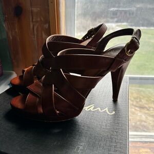 Cole Haan Dark Brown Strappy Heels